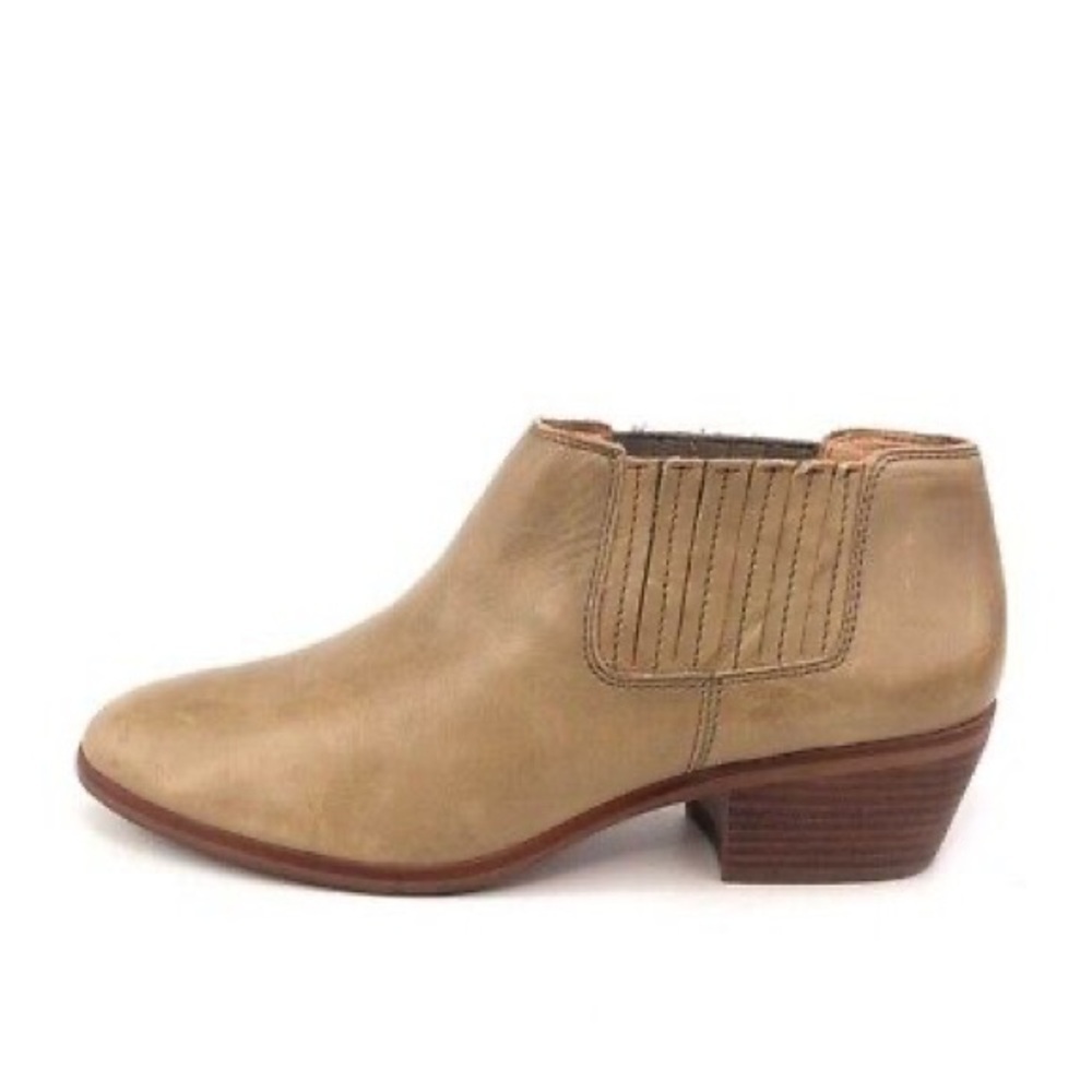 Madewell Spencer Tan Leather Western Low Ankle Boots Size 10